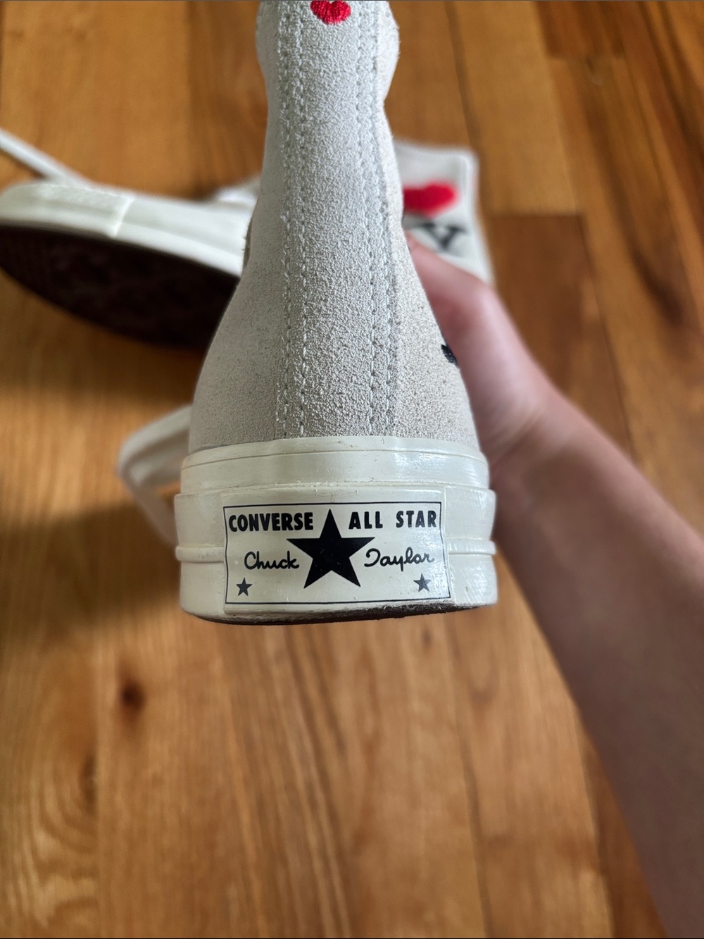 White 'I ♥ NY' High-Top Converse Sneakers - Picture 2 of 3